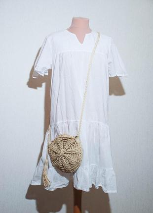 Платье с воланом с рюшью оборками свободное колокольчик колокольчиком2 фото