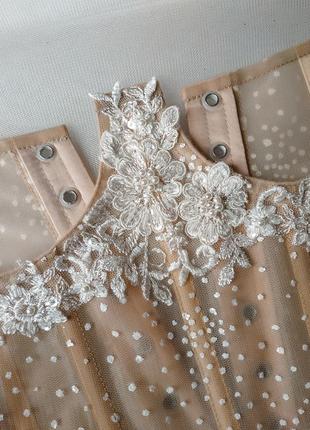 Весільний корсет ручної роботи. підгрудний корсет з мереживом