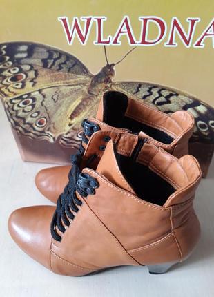 Нові руді черевики, ботильйони з натуральної шкіри. wladna.2 фото
