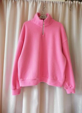 Тёплая флисовая кофта плюш тедди нежно-розового цвета тепла флісова кофта плюш тедді ніжно-рожевого