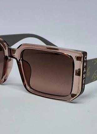 Очки брендовые l женские солнцезащитные бежево коричневые с градиентом