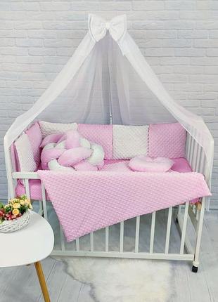 Постільна білизна плюш з квадратними бортиками-подушечками