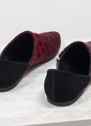 Шикарні туфлі бабуші з натуральної замші і хутра поні2 фото