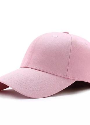 Коттоновая розовая кепка бейсболка блайзер пудровая1 фото