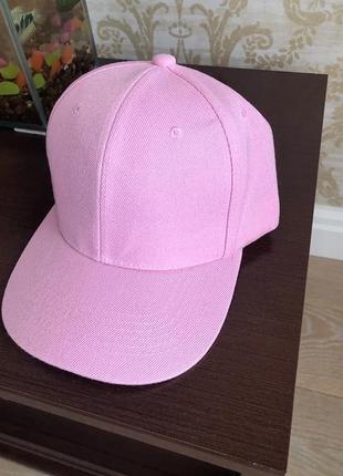 Коттоновая розовая кепка бейсболка блайзер пудровая2 фото