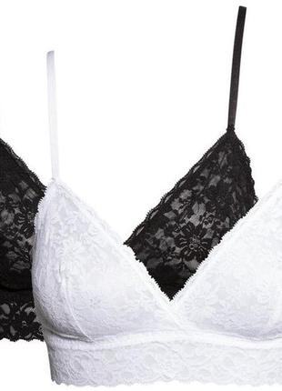 H&m кружевные бра, р.40 или р.75с (2 шт)