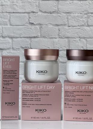 Антивозрастной уход за кожей лица, набор кремов kiko milano bright lift! имталия!