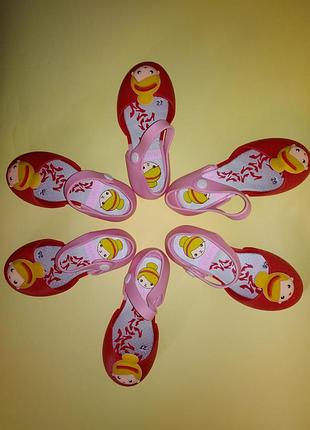 Сандалі босоніжки happy стиль міні-меліса пвх червоно-рожеві