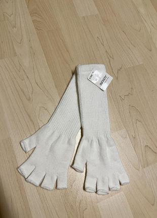 Перчатки митенки длинные без пальцев