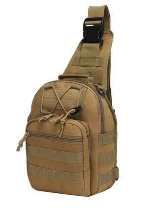 Рюкзак тактичний на одне плече aokali outdoor b14 6l sand