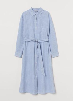 H&m нереально крута міді сукня рубашка льон+cotton