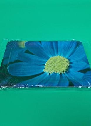 Тарілки святкові паперові 15 * 22 см "no18" синя ромашка 10 шт (1 пачка)