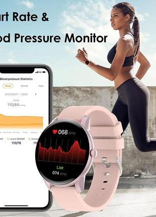 Zoskvee смарт-часы, 1,28-дюймовый сенсорный цветной дисплей с монитором сердечного ритма артериального давлени3 фото