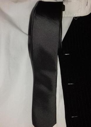 Узкий галстук матовый, стальной.3 фото