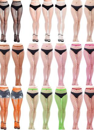 Женские колготки красные большая сетка сексуальные колготки в сеточку на танцы выступ...