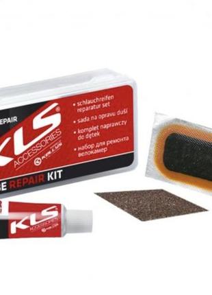 Набір для заклеювання камери kls repair kit клей/латки/наждак/пластиковий бокс