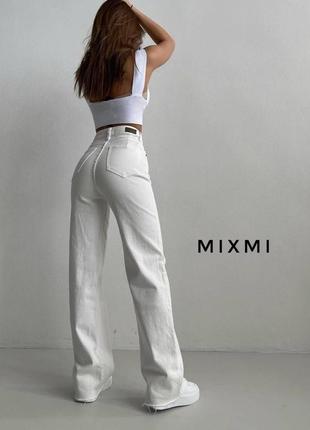Джинсові штани брюки кюлоти джинс бенгалін розширені широкі висока посадка пояс ремень тягнуться чорні білі4 фото