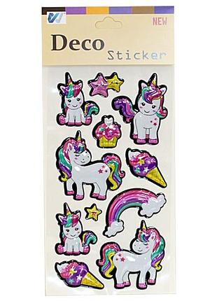 Наклейка лазерная объемная оопт единороги 10х22,5см 11070(wx-ccf)