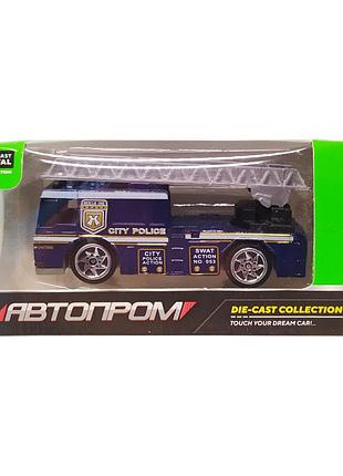 Детская металлическая машинка автопром 7629 масштаб 1:64   (citi police с лестницей)