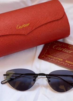 Окуляри капля чорні в стилі cartier