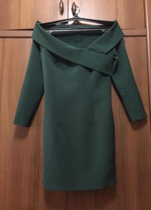 Платье темно-зеленое2 фото