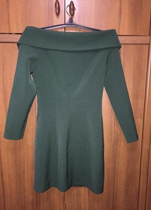 Платье темно-зеленое3 фото