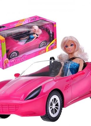Кукла в машинке 40 см кабриолет игровой набор, ремни безопасности defa 29 см 8228 т1 фото
