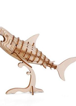 Головоломка 3d-пазл "акула", деревянный