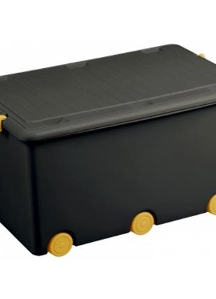 Многофункциональный ящик с крышкой для игрушек graphite/yellow, графит/желтый