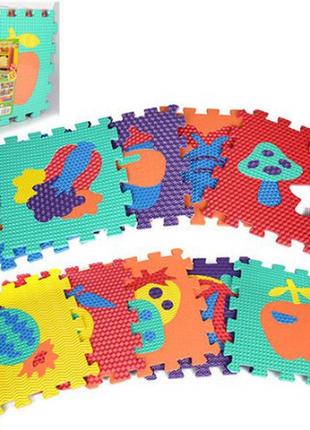 Дитячий килимок мозаїка овочі, фрукти m 2622 матеріал eva топ