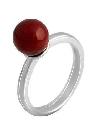 Серебряное кольцо с кораллом "ой, у лузі червона калина"4 фото