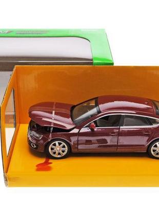 Металева машинка автопром 1:24 audi a7 24,5*12*10см. бордовий 68248a