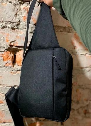 Тактична сумка кобура, чоловічий месенджер з чорної кордури, слінг3 фото