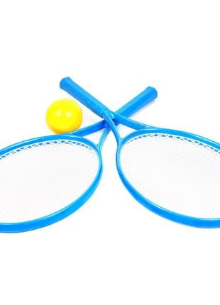 Ігровий набір для гри в теніс технок 2957txk (blue) (2 ракетки + пом'ячик) (синій)