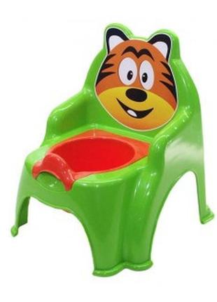 Детский горшок-стульчик "тигрик " (салатовый)