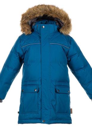 Зимова куртка - пуховик для хлопчиків huppa lucas бірюзово-зелений, р.134 (17770055-80066-122)