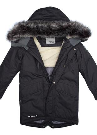 Пальто зимнее - парка для мальчиков huppa david темно-серый, р.164 (12270020-00018-164)4 фото