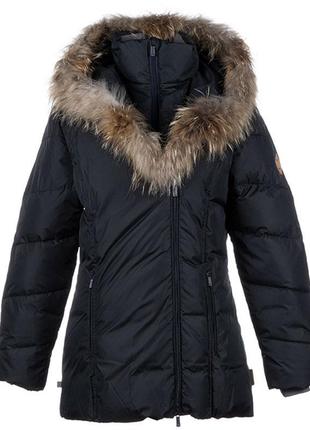 Куртка зимова - пуховик для дівчаток huppa royal 140 (12480055-00009-140) 4741468686745