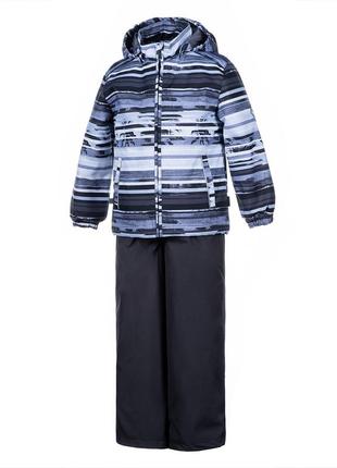 Комплект верхней одежды huppa yoko 1 серый с принтом/темно-серый р.140 (41190114-93348-140)