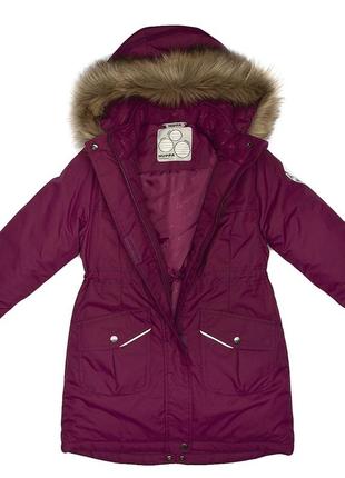 Куртка - парка зимняя для девочек huppa mona 2 бордовый, р.122 (12200230-80034-122)4 фото