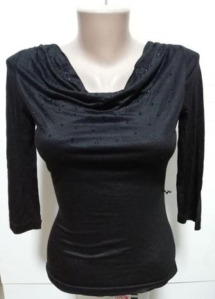 Оригинальная женская футболка реглан с камушками h&m  34-xs-42 размер