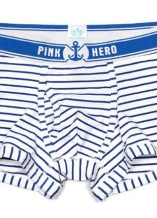 Боксери pink hero "морячок" білі з синіми смугами3 фото