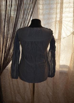 Тоненькая батистовая блузка, эффект помятости, трапеция3 фото