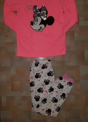 Теплая пижама минни флис minnie mouse disney, primark 10-12 лет 146-152 см