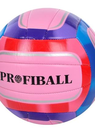 М'яч волейбольний profi ev-3371 діаметр 20 см (рожевий)
