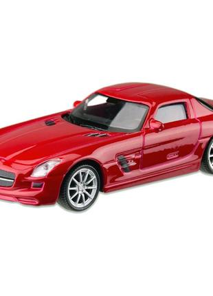 Машина металлическая mercedes-benz sls amg "welly" 44033cw масштаб 1:43 (красный)