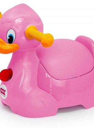 Горшок детский с ручками ok baby quack, цвет малиновый (37076630)