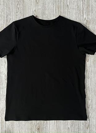 Футболка базовая черная, коттоновая футболка, хлопок