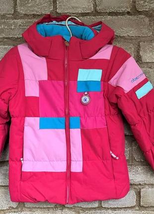 1, зимняя яркая  лыжная теплая куртка на девочку obermeyer обермеер размер 6т (рост  110-120)