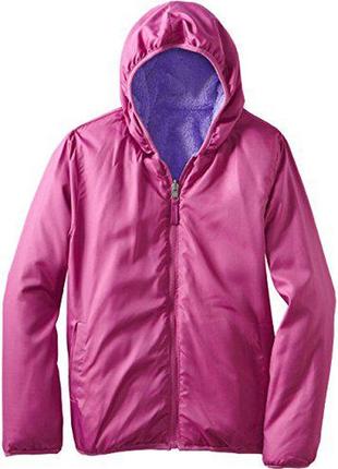 1, двусторонняя меховая куртка шерпа  ветровка размер 3-4 года  pink platinum2 фото